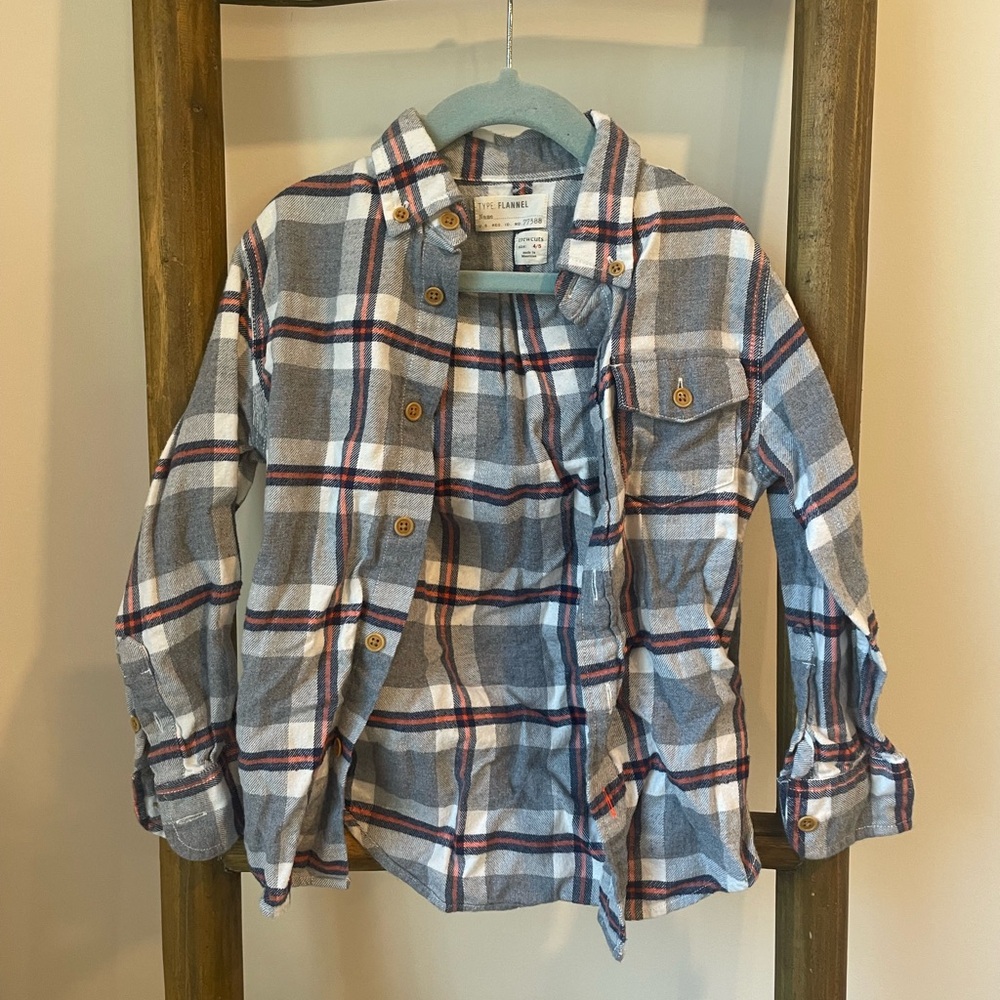 EUC Crewcuts Button Down Flannel Shirt